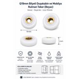 plutus yapı Çap 19mm Bilyeli Duşakabin ve Mobilya Rulman Teker (Beyaz)