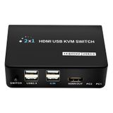 Pm-11789 4K Hdmi Usb Kvm Switch 2X1