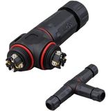 PM-24596 4 Pin Telli 3'lü Tip IP68 Su Geçirmez RJ45 Konnektör - Renkli