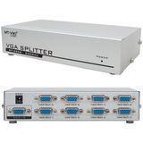 PM-2553 8 Port VGA Dağıtıcı Çoğaltıcı Splitter 9 Volt Adaptörlü 1920X1440 250MHZ - Antrasit