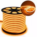 Pm-5294 Silikon Kaplama 12 Volt 100 Metre Oranj Turuncu Neon Led Şerit Aydınlatma Vitrin
