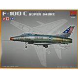Pm Model North American F-100 C Super Sabre Avcı-Bombardıman Uçağı Plastik Maketi - (DipCamo)Charcoal-White