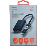Pmr 8 in 1 Type C - Usb 3.0 Usb Çoklayıcı- Compact Flash- Microsd-Sd Kart Okuyucu Type C giriş