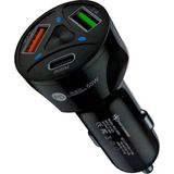 Pmr Cep Telefonu Araç Şarj Soketi 55W Quick Şarj Usb+Type c - Siyah