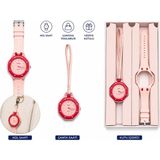 Pmr Duostyle 2'si 1 Arada Kırmızı Analog Kol Saati ve Çanta Saati Silikon Kordonlu Unisex