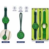 Pmr Duostyle 2'si 1 Arada Yeşil Analog Kol Saati ve Çanta Saati Silikon Kordonlu Unisex