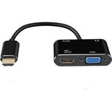 Pmr HDMI To HDMI -Vga Çevirici Adaptör Ses Çıkışlı - Siyah