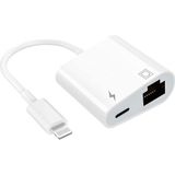 Pmr Lightning RJ45 Ethernet Çevirici 2 In 1 Ethernet ve Liğhtning Şarj Girişi 10/100 - Beyaz