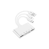 Pmr Lightning Type-C USB 3.0 Çoklayıcı Micro Sd- Sd Kart Okuyucu - Beyaz