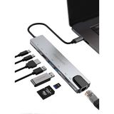 Pmr Powerway 8 In 1 Type-C Hub Dönüştürücü 4K HDMI USB Micro Sd Gigabyte Ethernet - Siyah