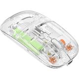 Pmr Şeffaf Tasarım Bluetooth + 2.4g Kablosuz Şarjlı Mouse - Beyaz
