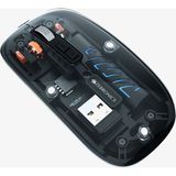 Pmr Şeffaf Tasarım Bluetooth + 2.4g Kablosuz Şarjlı Mouse - Siyah