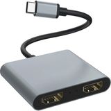 Pmr Type C 4 In 1 Çift 4K HDMI Çıkış -20V Pd- USB 3.0 Port - Siyah