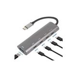 Pmr Type-C 4 Port Type-C Dişi Çoklayıcı + USB 3.0 | 10GBPS Data | Pd 60W Hızlı Şarj | Alüminyum Kasa | Otg Destekli