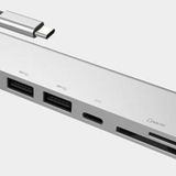 Pmr Type C USB 3.1 7 in 1 Adaptör 4K HDMI 2 USB 2 Type C 3.0 SD Micro SD Kart Okuyucu