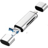 Pmr USB 2.0 3 In 1 Kart Okuyucu ve USB Çoklayıcı – Type-C, Micro USB, SD/TF Kart Desteği Hızlı Veri Aktarımı - Gri
