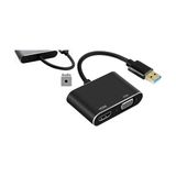 Pmr ZR702 USB 3.0 To HDMI VGA 3.5mm 1080P Monitör Çevirici Adaptör - Siyah