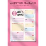 pnkycrco A5 Haftalık Planlayıcı Disco Topu | Bloknot Notepad To do List Not Kağıdı | 50 Sayfa
