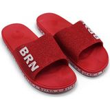 Pnr Terlik Brn Mor Byn Kaymaz Terlik Balkon-Plaj-Havuz Terliği-Günlük Terlik - Bordo