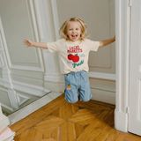 Poala Kids Elmalı Jean Pantolon Kız Çocuk - 3 - 4 Yaş - Mavi - Dropsuz