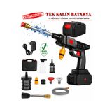 POBO Ultra Basınçlı Şarjlı Oto Yıkama Makinesi 15 Hücreli Kalın Akülü Bahçe Yıkama Makinesi Araba Araç Yıkama