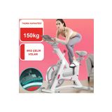 POBO Yeni Nesil Beyaz Spin Bike Dikey Kondisyon Bisikleti Ev Koşu Bisikleti Egzersiz Dikey Yatay