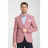 Poçena Erkek Bordo Esnek Kumaş Slim Fit Dar Kesim Blazer Ceket Bordo 48