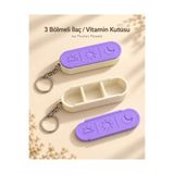 Pocket People 3 Bölmeli İlaç ve Vitamin Kutusu Anahtarlık – Sabah Öğle Akşam Mini Taşınabilir Organizer