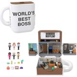 Pocket ve The Office Mini Oyun Seti, 6 Karakter Figürü ve 9 Aksesuar, Koleksiyona Uygun Partnership Oyuncağı, Kupa Bardak Şeklinde, JCC19