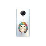 Poco F2 Pro ile Uyumlu Splash Kirpi Tasarımlı Slimfit Şeffaf Silikon Kılıf