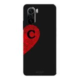Poco F3 İle Uyumlu Siyah Ç Harfli Touch of Love Desenli Silikon Kılıf
