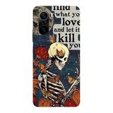 Poco F3 İle Uyumlu Siyah Deadly Bloom Desenli Silikon Kılıf