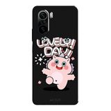 Poco F3 İle Uyumlu Siyah Lovely Day Desenli Silikon Kılıf