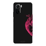 Poco F3 İle Uyumlu Siyah Pink Heart Desenli Silikon Kılıf