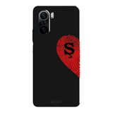 Poco F3 İle Uyumlu Siyah S-Harfli Touch of Love Desenli Silikon Kılıf