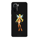 Poco F3 İle Uyumlu Siyah Sun Fairy Desenli Silikon Kılıf
