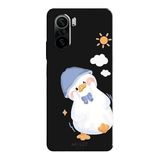 Poco F3 İle Uyumlu Siyah Sunny Duck Desenli Silikon Kılıf