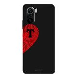 Poco F3 İle Uyumlu Siyah T-Harfli Touch of Love Desenli Silikon Kılıf