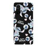 Poco F3 İle Uyumlu Siyah We Love Stitch Desenli Silikon Kılıf