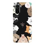 Poco F3 İle Uyumlu Siyah Woof Wonderland Desenli Silikon Kılıf