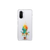 Poco F3 ile uyumlu Splash ahtapot Tasarımlı Slimfit şeffaf silikon kılıf