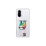 Poco F3 ile Uyumlu Splash Tembel Hayvan Tasarımlı Slimfit Şeffaf Silikon Kılıf