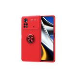 Poco M4 Pro 4g Kılıf Yüzüğü Stant ve Araç Tutucu Olabilen Şık Esnek Premium Silikon Kapak Ryc/ravel - Kırmızı