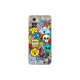 Poco M4 Pro ile Uyumlu Grafiti Doodle Tasarımlı Şeffaf Silikon Kılıf