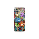 Poco M4 Pro ile Uyumlu Grafiti Mini Tasarımlı Şeffaf Silikon Kılıf