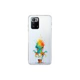 Poco X3 GT ile uyumlu Splash ahtapot Tasarımlı Slimfit şeffaf silikon kılıf