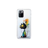 Poco X3 GT ile Uyumlu Splash Kedi Tasarımlı Slimfit Şeffaf Silikon Kılıf