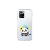 Poco X3 GT ile Uyumlu Splash Panda Tasarımlı Slimfit Şeffaf Silikon Kılıf