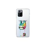 Poco X3 GT ile Uyumlu Splash Tembel Hayvan Tasarımlı Slimfit Şeffaf Silikon Kılıf