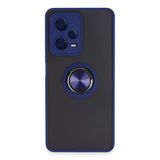 Poco X5 Pro 5G Kılıf Montreal Yüzüklü Silikon Kapak - Lacivert